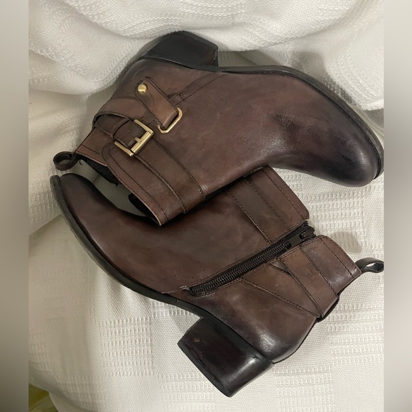 ARTURO CHIANG BRYSON BROWN LEATHER HEELED ANKLE BOOTIES SIZE 7M - Picture 7 of 10